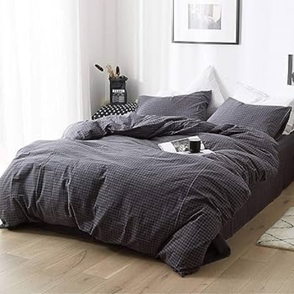 3 Pcs Striped | Grid Cotton Duvet Cover - Picture 5 of 8